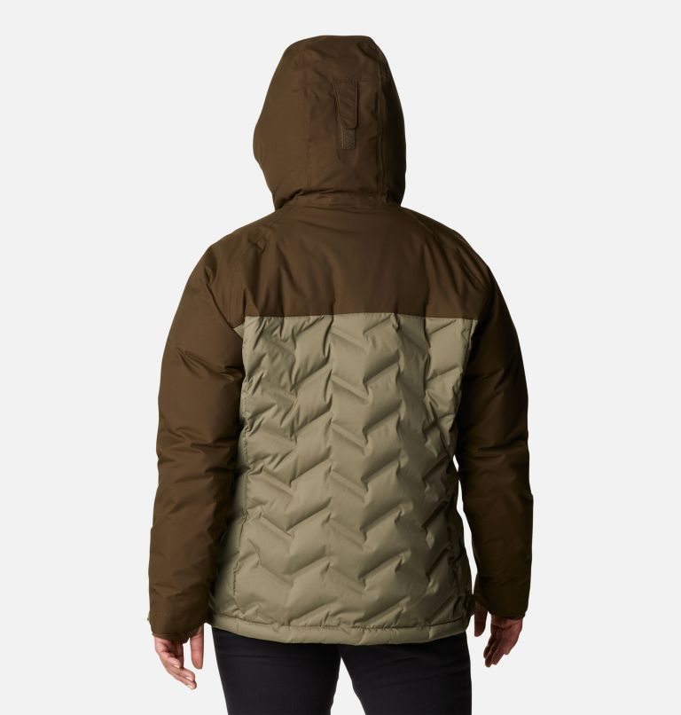 Women's Columbia Grand Trek Hooded Down Jackets Olive | Plus Size CA-LL3CA
